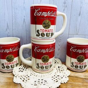 Vintage Campbell's Tomato Soup original ceramic mugs from 1968. Set of 4